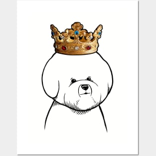 Bichon Frise Dog King Queen Wearing Crown Posters and Art